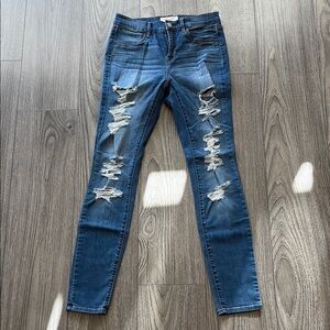 Women's Blue Distressed Jeans